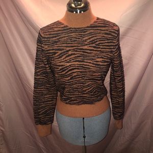 NWOT Express mockneck tiger sweater